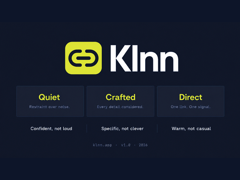 Klnn brand identity system